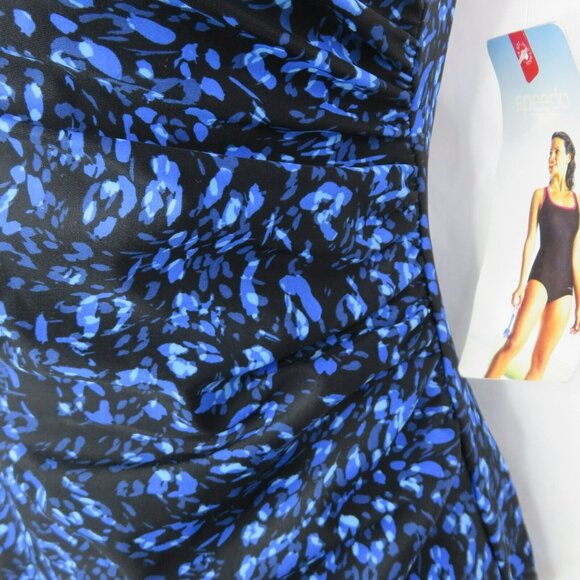 Speedo Tank One Piece Swimsuit Size 6 NEW Adjustable Shelf Soft Cup Blue - Picture 3 of 12